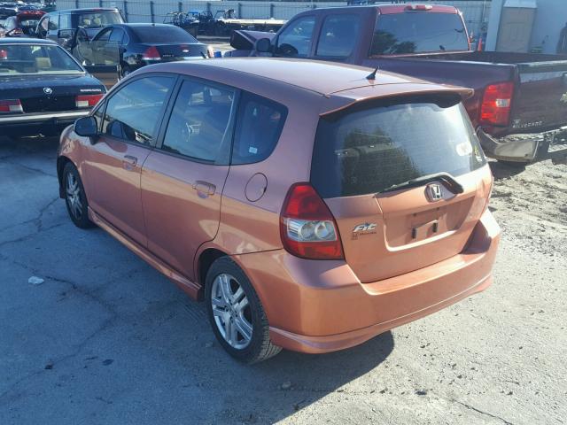 JHMGD38677S043504 - 2007 HONDA FIT S 橙色 照片 3