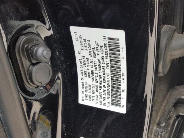 19UUA8F55DA017765 - 2013 ACURA TL TECH BLACK photo 10