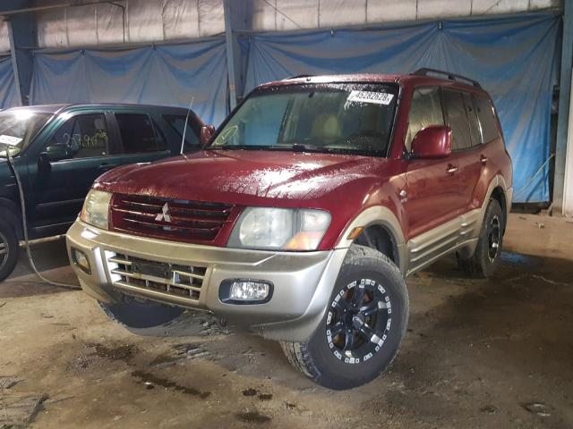 JA4MW51R32J071338 - 2002 MITSUBISHI MONTERO LI BURGUNDY photo 2