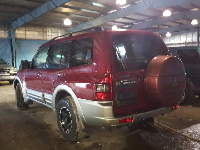 JA4MW51R32J071338 - 2002 MITSUBISHI MONTERO LI BURGUNDY photo 3