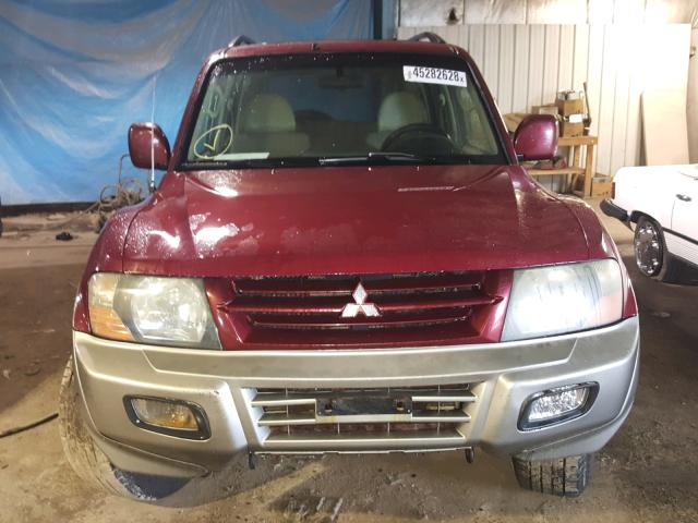 JA4MW51R32J071338 - 2002 MITSUBISHI MONTERO LI BURGUNDY photo 9