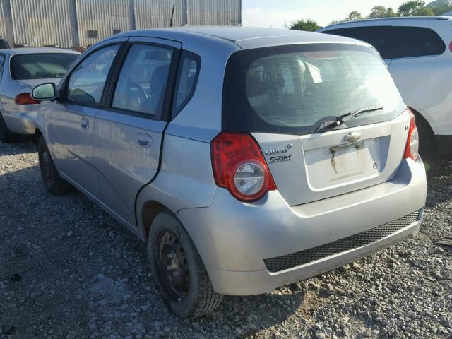 KL1TD6DE8AB099481 - 2010 CHEVROLET AVEO LS SILVER photo 3