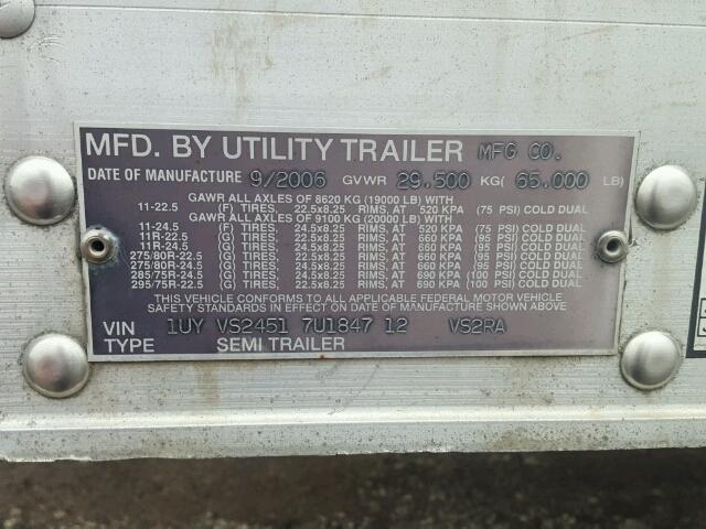 1UYVS24517U184712 - 2007 UTILIMASTER TRAILER WHITE photo 10