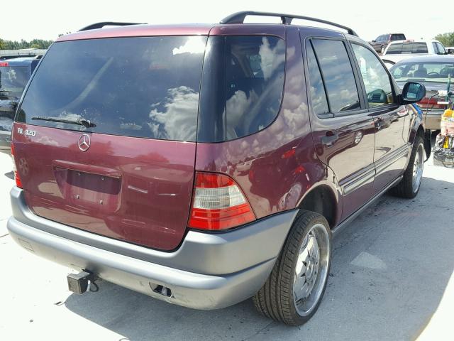 4JGAB54E9WA029948 - 1998 MERCEDES-BENZ ML 320 BURGUNDY photo 4