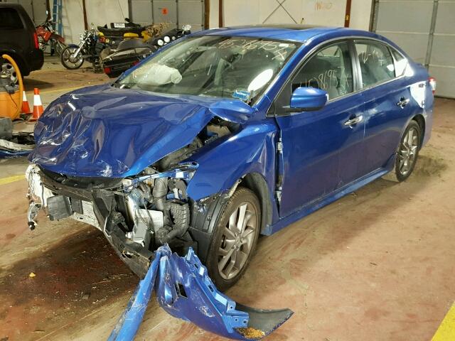 3N1AB7AP9EY275708 - 2014 NISSAN SENTRA S BLUE photo 2