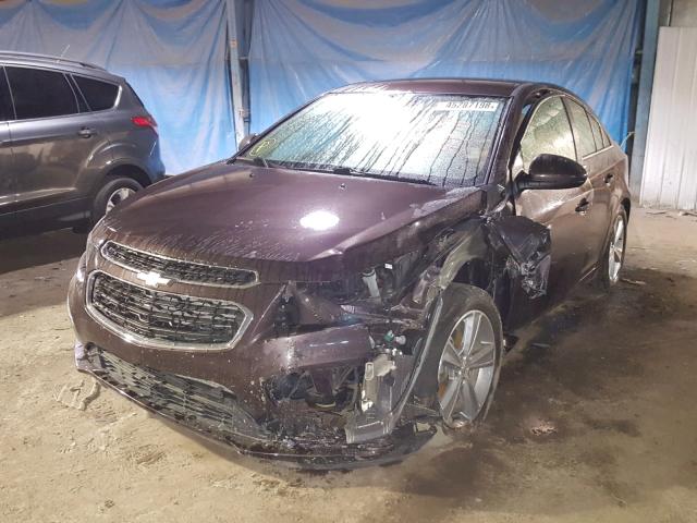 1G1PE5SB7F7124979 - 2015 CHEVROLET CRUZE LT BROWN photo 2