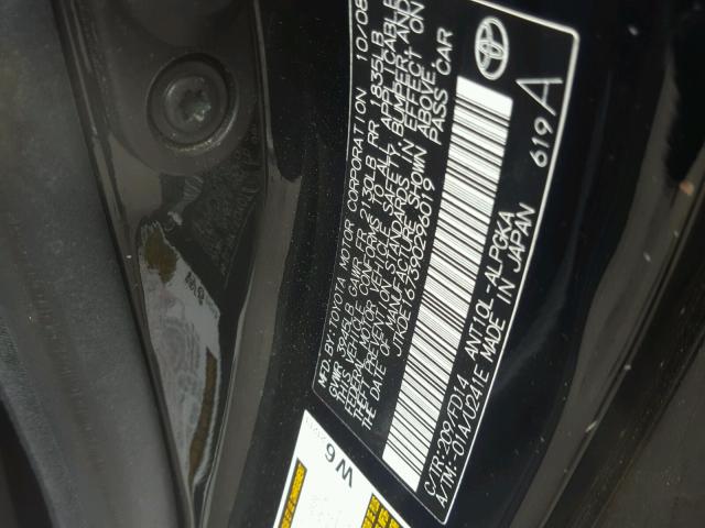 JTKDE167390296019 - 2009 TOYOTA SCION TC 黑色 照片 10