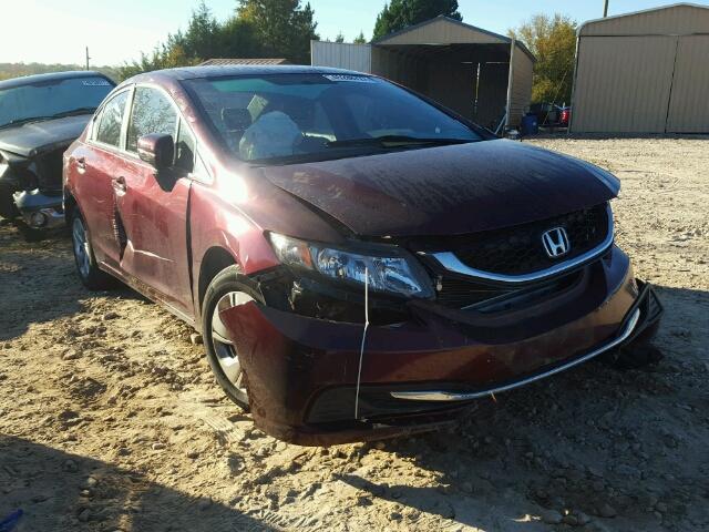 2HGFB2F50EH510839 - 2014 HONDA CIVIC LX BURGUNDY photo 1