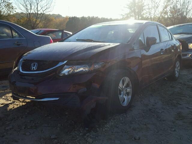 2HGFB2F50EH510839 - 2014 HONDA CIVIC LX BURGUNDY photo 2