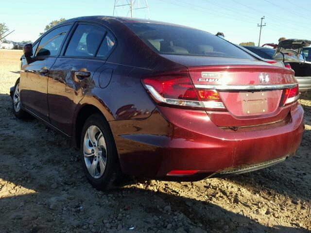 2HGFB2F50EH510839 - 2014 HONDA CIVIC LX BURGUNDY photo 3