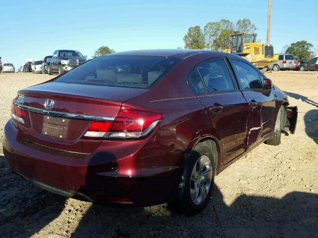 2HGFB2F50EH510839 - 2014 HONDA CIVIC LX BURGUNDY photo 4