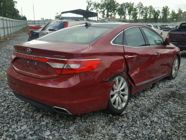 KMHFH4JG9GA529601 - 2016 HYUNDAI AZERA LIMI RED photo 4