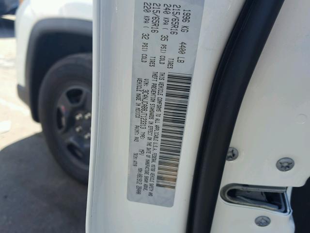 3C4NJCAB8JT123313 - 2018 JEEP COMPASS SP 白色 照片 10