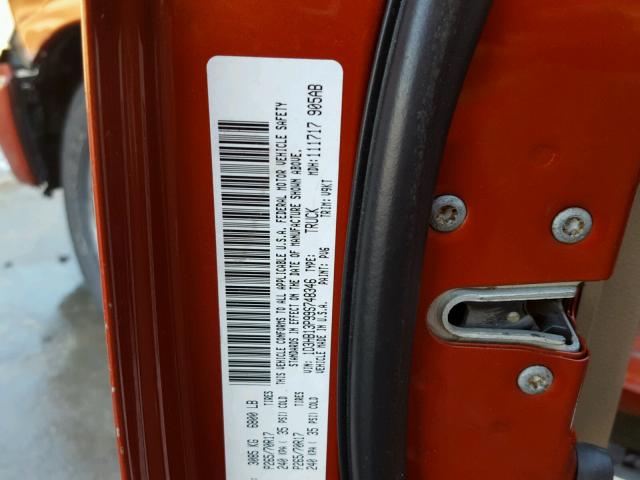 1D3HB13P99S748346 - 2009 DODGE RAM 1500 ORANGE photo 10