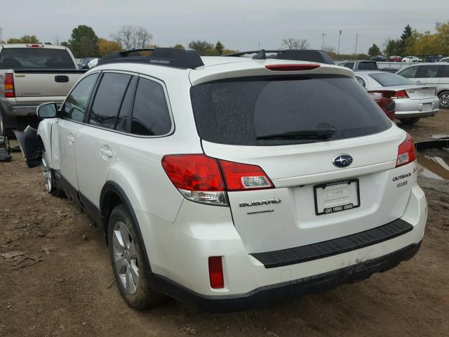 4S4BRBKC6B3416701 - 2011 SUBARU OUTBACK 2. WHITE photo 3