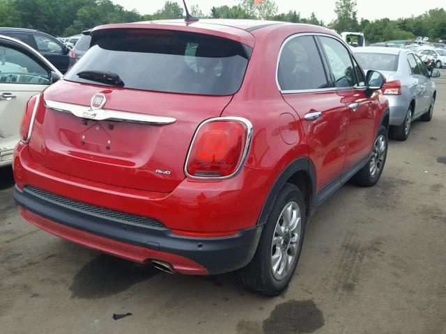 ZFBCFYDT1GP368321 - 2016 FIAT 500X LOUNG RED photo 4