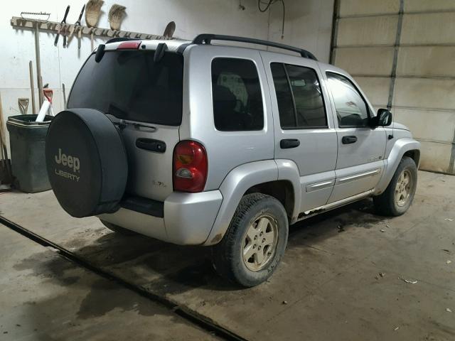 1J4GL58K02W356726 - 2002 JEEP LIBERTY LI SILVER photo 4