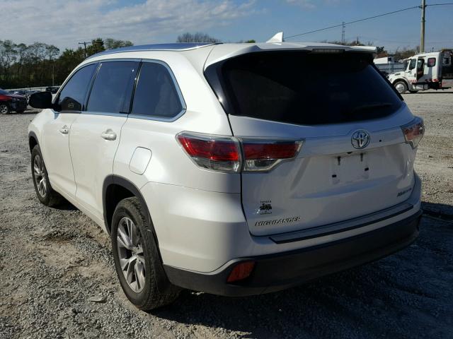 5TDJKRFHXFS128736 - 2015 TOYOTA HIGHLANDER WHITE photo 3