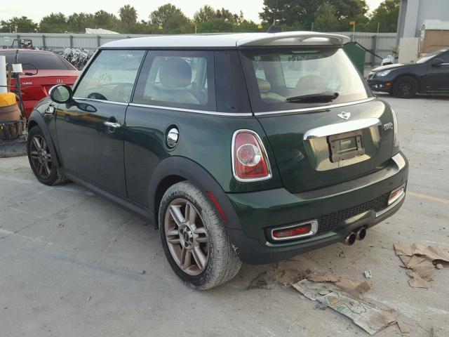 WMWSV3C51BTY10111 - 2011 MINI COOPER S GREEN photo 3