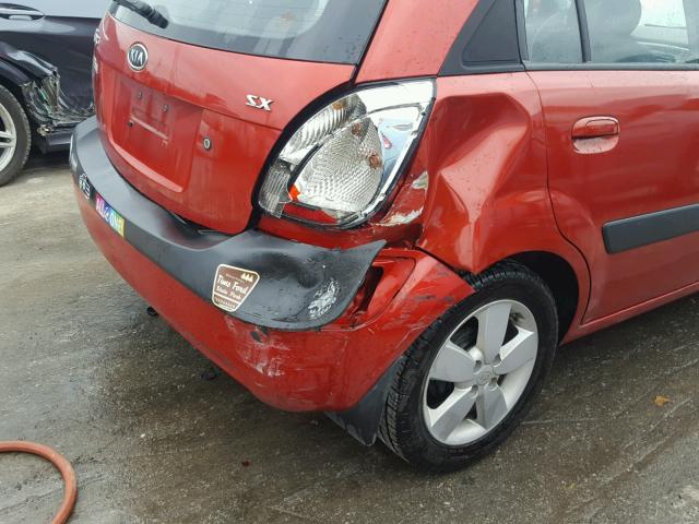 KNADE243596547548 - 2009 KIA RIO 5 SX RED photo 9