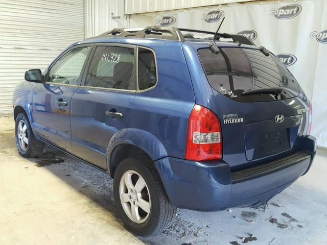 KM8JM12B38U876221 - 2008 HYUNDAI TUCSON BLUE photo 3