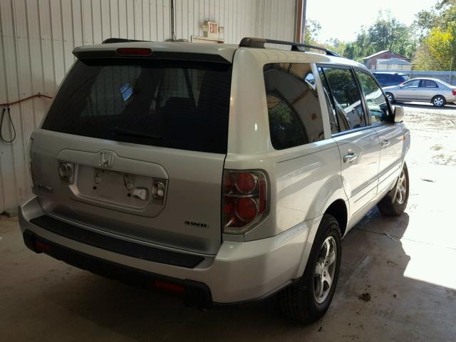 5FNYF18737B001695 - 2007 HONDA PILOT EXL SILVER photo 4