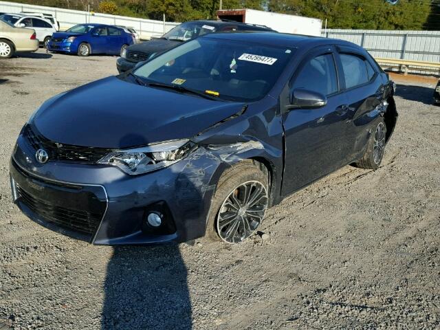 2T1BURHE9EC069347 - 2014 TOYOTA COROLLA L BLUE photo 2