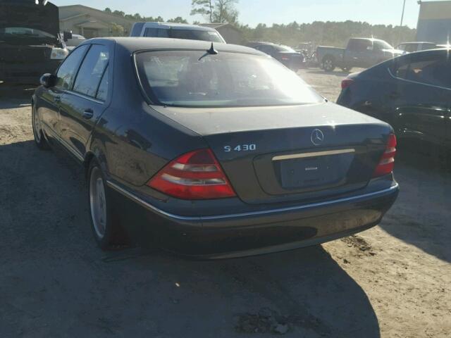 WDBNG70J12A287833 - 2002 MERCEDES-BENZ S BLACK photo 3