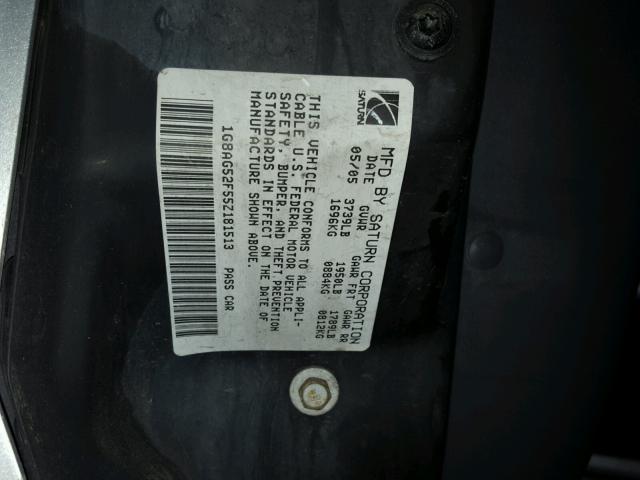 1G8AG52F55Z181513 - 2005 SATURN ION LEVEL 银色 照片 10