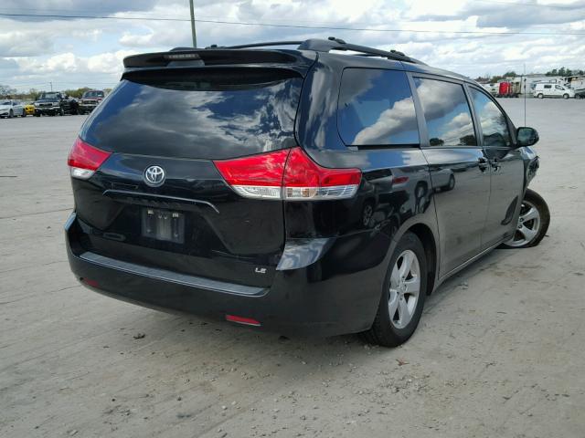 5TDKK3DC9BS048296 - 2011 TOYOTA SIENNA LE BLACK photo 4