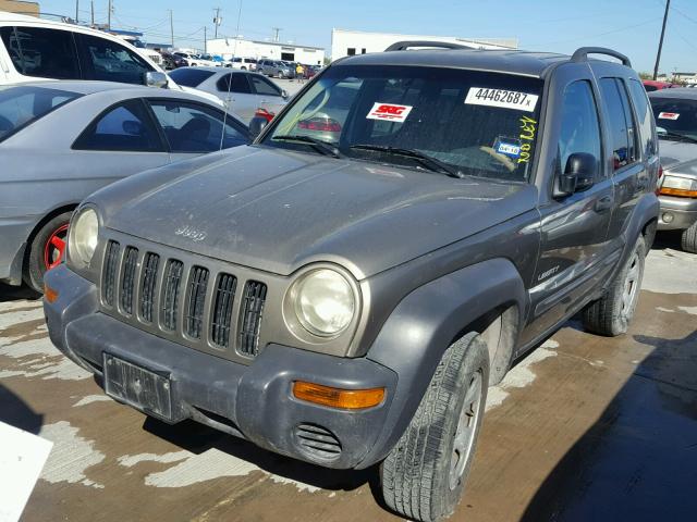 1J4GK48K54W200973 - 2004 JEEP LIBERTY SP BROWN photo 2