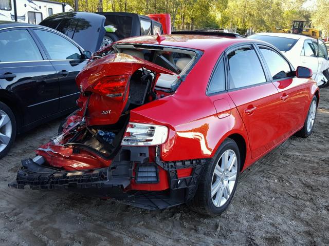 WAUAFAFL5BN047022 - 2011 AUDI A4 PREMIUM RED photo 4