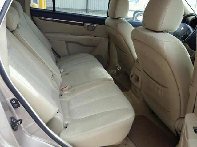 5NMSH13E87H061072 - 2007 HYUNDAI SANTA FE S BEIGE photo 6