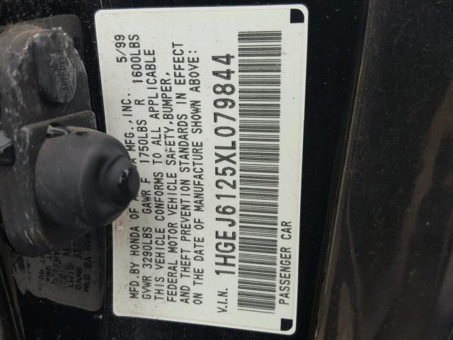 1HGEJ6125XL079844 - 1999 HONDA CIVIC BLACK photo 10