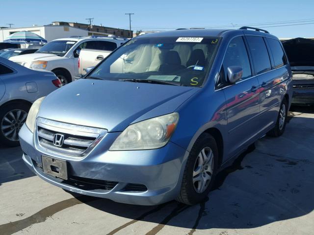 5FNRL38496B001939 - 2006 HONDA ODYSSEY EX BLUE photo 2