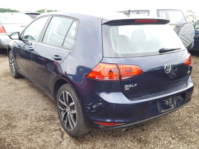 3VW217AU9GM028254 - 2016 VOLKSWAGEN GOLF S/SE BLUE photo 3