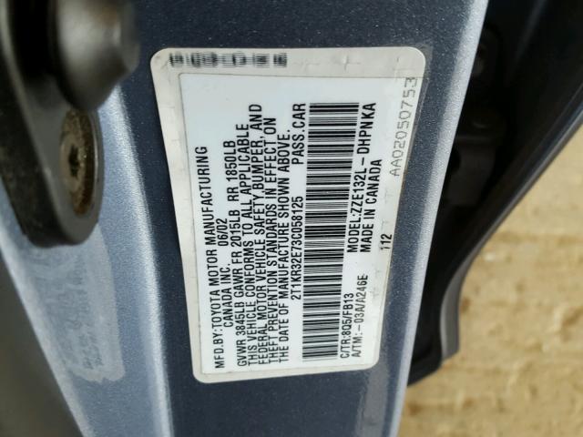 2T1KR32E73C058125 - 2003 TOYOTA MATRIX 蓝色 照片 10