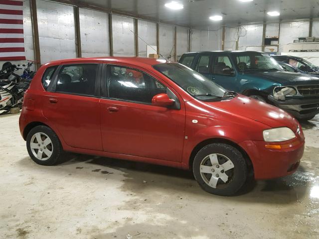 KL1TD66667B738827 - 2007 CHEVROLET AVEO BASE Марун фото 9