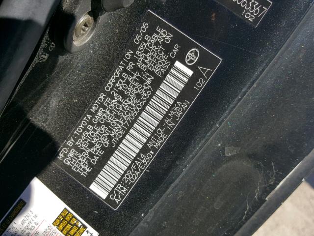 JTKDE177050063367 - 2005 TOYOTA SCION TC 黑色 照片 10