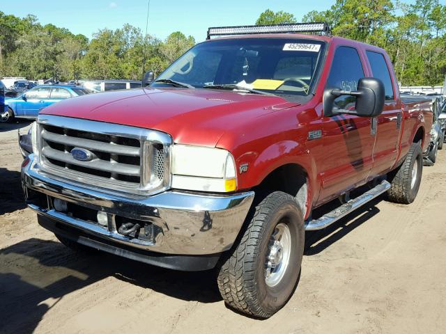 1FTNW21L12ED55063 - 2002 FORD F250 SUPER BURGUNDY photo 2