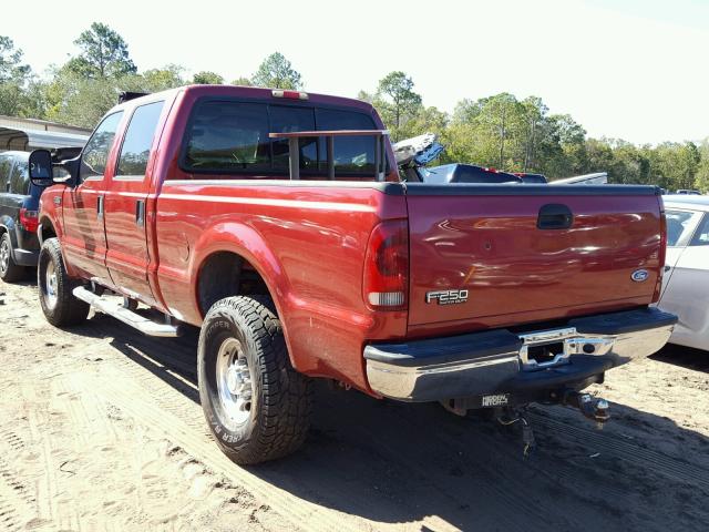 1FTNW21L12ED55063 - 2002 FORD F250 SUPER BURGUNDY photo 3