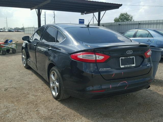 3FA6P0HD2ER365497 - 2014 FORD FUSION SE BLACK photo 3