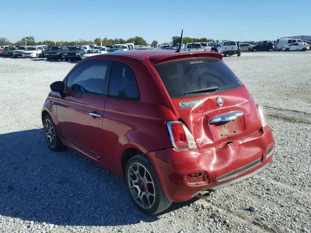 3C3CFFBR1CT371089 - 2012 FIAT 500 SPORT RED photo 3