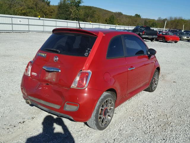 3C3CFFBR1CT371089 - 2012 FIAT 500 SPORT RED photo 4