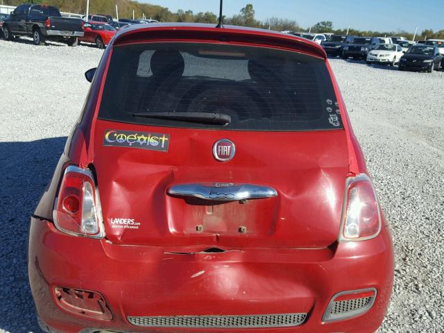 3C3CFFBR1CT371089 - 2012 FIAT 500 SPORT RED photo 9