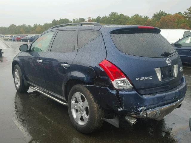 JN8AZ08WX4W311607 - 2004 NISSAN MURANO BLUE photo 3