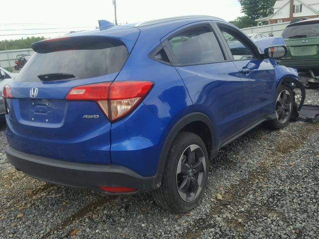 3CZRU6H70JM700934 - 2018 HONDA HR-V EXL BLUE photo 4