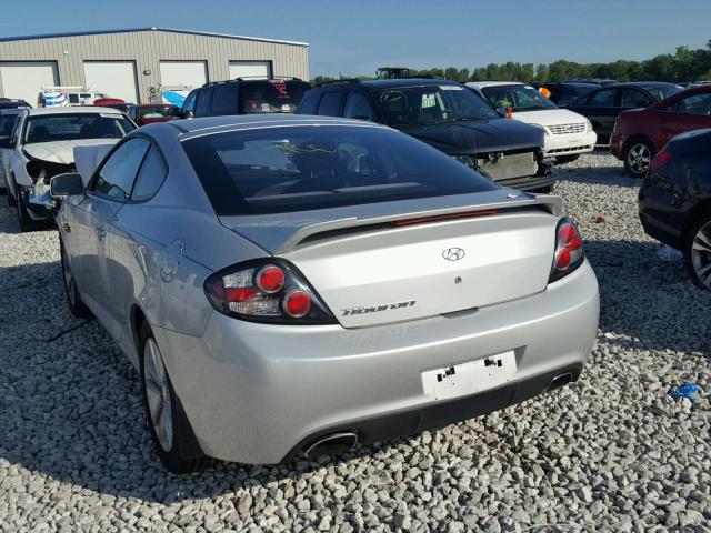 KMHHM66D68U295710 - 2008 HYUNDAI TIBURON GS SILVER photo 3