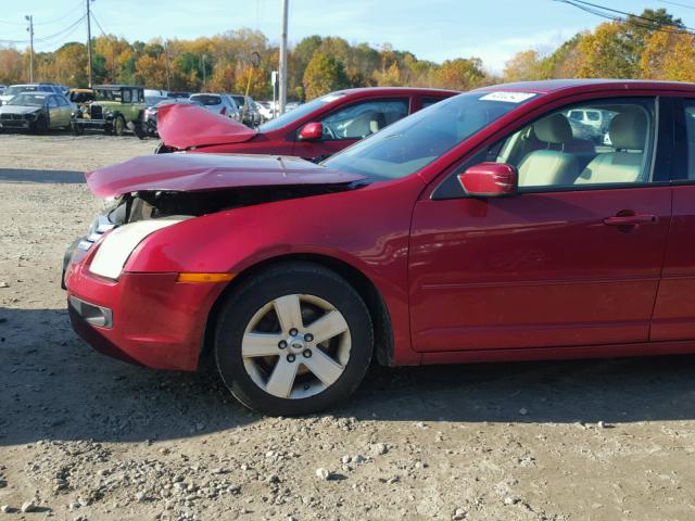 3FAHP07Z78R126134 - 2008 FORD FUSION SE RED photo 9