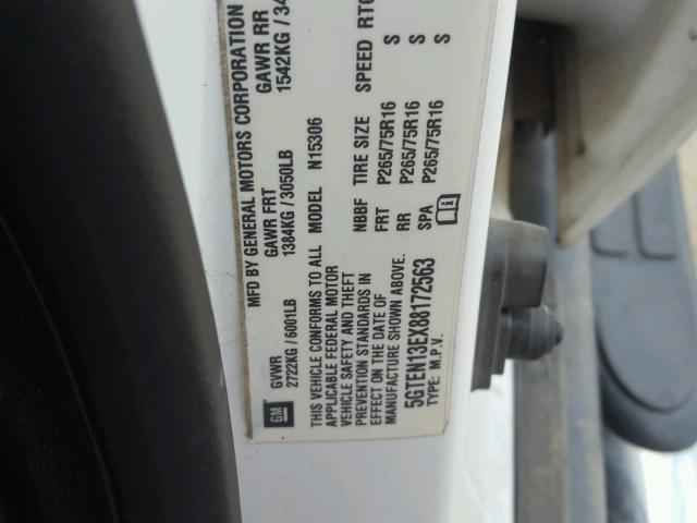 5GTEN13EX88172563 - 2008 HUMMER H3 Biały zdjęcie 10
